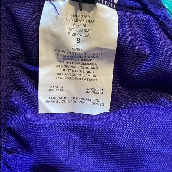 Nwt Shape + Style by Aqua Green Size 8 Angled Skirt Asymmetrical Swim Dress - Picture 6 of 6